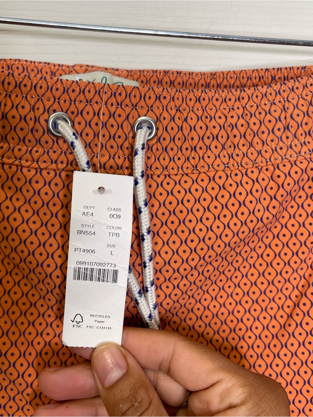 J.Crew 6" stretch swim trunk in print with ECONYL® nylon Sz L - Picture 3 of 7
